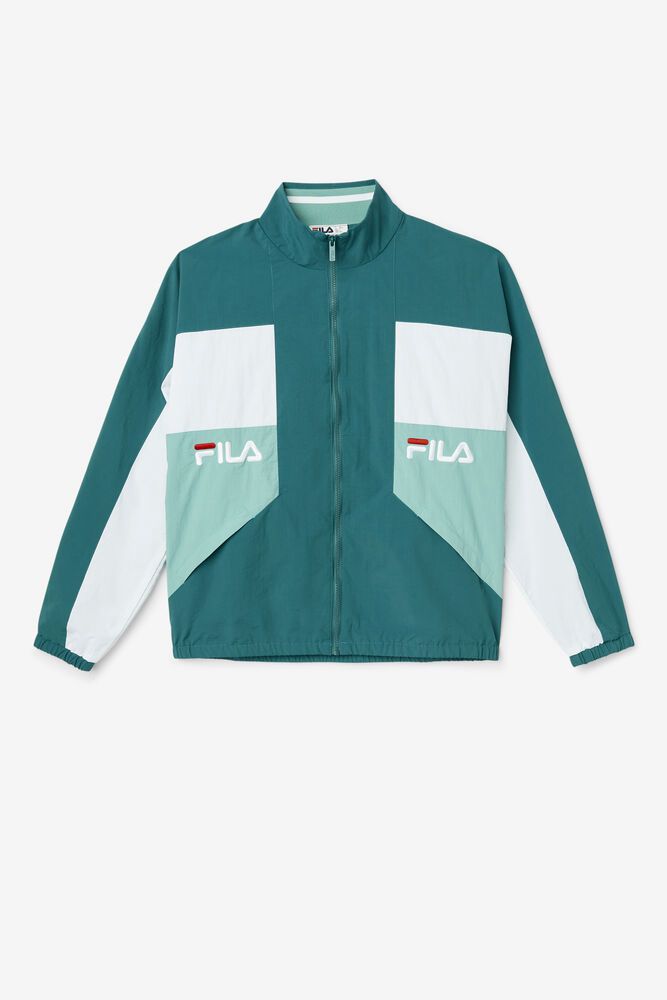 Fila Jacket Obasi Wind Mens Turquoise - India IEQ-954067